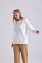 Flat Wide Collar Long Sleeve Fillet Pocket 3 Thread Unisex Loose Cut Sweatshirt - 4