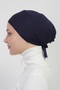 Practical Seamless Tied Non-Slip Hijab Bonnet-navy blue - 2
