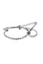 Women's Lacquer Silver Color Plated Adjustable Open Band Sailor Knot Handcuff Bracelet - 5