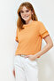 Turuncu Kalın Pamuklu Aksesuar Detaylı Basic/Regular Kalıp Örme T-Shirt TWOSS24TS00048 - 3
