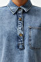 Mavi Cep Detaylı Oversize Mini Denim Gömlek Elbise TWOSS22EL3022 - 5