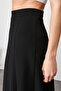 Black Flared Maxi Stretchy Midi Knit Skirt TWOSS24ET00156 - 13