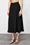 Black Flared Maxi Stretchy Midi Knit Skirt TWOSS24ET00156 - 9