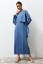 Blue Straight Aller Detailed Woven Dress TCTSS24EB00146
