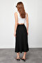 Black Flared Maxi Stretchy Midi Knit Skirt TWOSS24ET00156 - 14