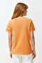 Turuncu Kalın Pamuklu Aksesuar Detaylı Basic/Regular Kalıp Örme T-Shirt TWOSS24TS00048 - 6