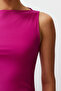Fuşya Bodycone Sıfır Kol Yırtmaçlı Fırfır Detaylı Esnek Kalın Sandy Maxi Kalem Elbise TWOSS24EL00688 - 5