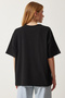Women's Black and White Basic Oversize 2-Piece Set Knitted T-Shirt HW00008 - 6