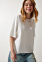 Women's Off-White Premium Crew Neck Oversize Knitted T-Shirt AH00160
