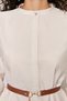 Beige Striped Belt Detail Woven Dress TCTSS24EB00171 - 5