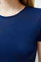 Lacivert Fitted/Vücuda oturan Kısa Kol Esnek Çıtçıtlı Örme Body TWOSS24BD00034 - 5