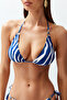 Zebra Desenli Üçgen Kaplı Aksesuarlı Bikini Üstü TBESS24BU00157 - 4