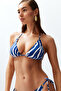 Zebra Desenli Üçgen Kaplı Aksesuarlı Bikini Üstü TBESS24BU00157 - 3