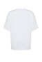 Beyaz %100 Kalın Pamuklu Baskılı Oversize/Rahat Kesim Örme T-Shirt TWOSS24TS00123 - 8