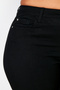 Solmayan Siyah Yüksek Bel Esnek Skinny Fit Büyük Beden Denim Şort TBBSS24AP00011 - 5