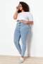 Light Blue Tassel Detailed Stretchy Skinny Jeans TBBSS24CJ00033 - 6
