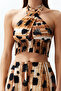 Leopard Pattern Woven 100% Cotton Blouse Trousers Set Tbess24Au00013 - 4