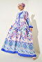 2423 Authentic Patterned Dress - D.Navy Blue