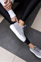 GİRLYA WOMEN'S GREY REAL SUEDE 6 CM SOLE HEIGHT SNEAKER - 6