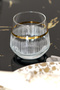 Luxury Gold Gilt Glass Soft Drink Water Cup Set 12 PIECES SET SOFRA TABLE DOWERY - 3