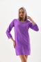 Women's Lilac Color Long Sleeve Beach Tunic Hooded Cotton Cover