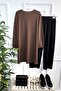 Large Size Tuana Striped Corded Full Flexible Double Set - Brown - 5