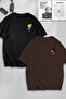 Unisex Women Men Cedric and Chen Printed Lover Couple Combination Design Oversize T-Shirt 2-Piece