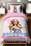 Barbi Patterned Single Baby Kids Duvet Cover Set in Blue Dress - 2