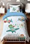 Dinosaur Pilots Patterned Single Baby Kids Bedding Set - 2