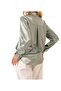 Cagla Green Satin Shirt - 5
