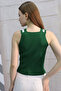 V-Neck Striped Thick Strap Ribbed Corded Fabric Women's Knit Tank Tank top - 2