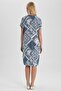 Patterned V-Neck Midi Dress - Short Sleeve Z8269az23sm - 8
