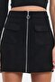 Pocket Detail Suede Skirt - 2