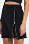 Lace Detail Suede Skirt - 3