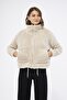 Women's Zippered Short Plush Coat - 6