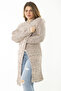 Women's Large Size Lilac Thick Knitwear Cardigan 65N37170 - 6