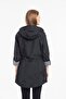 Women's Jacket Collar Waist Elastic Foldable Sleeve Lined Trench Coat - 3