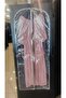 Evening Dress Cover, Transparent Long Dress Protector and Carrying Bag, Edge Stripe Metalized SILVER Piping,160x64 cm,