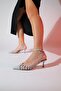 LEADE Gray Patent Leather Women's Pointed Toe Thin Heeled Shoes - 5