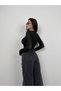New Season Openwork Crop Women's Knitwear Blouse - 5