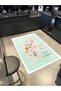 Turquoise Themed Multicolor Floral Floral Patterned Creative Modern Decorative Carpet 3651 - 3