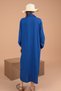 Sequin Embroidery Detailed Shirt Collar Long Sleeve and Viscose Fabric Women's Dress Cobalt Blue Summer / Spring - 2