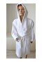 Hooded Cotton White Children's Bathrobe Age 9-10 - 2