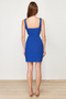 Blue A-Cut Mini Cotton Window/Cut Out Detailed Square Collar Woven Dress TWOSS23EL00596 - 6