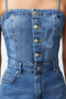 Blue Slit Seam Detail Strappy Maxi Denim Dress TWOSS24EL00544 - 5