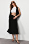 Black Flared Maxi Stretchy Midi Knit Skirt TWOSS24ET00156 - 12