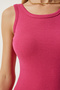 Women's Pink Halter Collar Ribbed Saran Knitted Dress PG00092 - 6