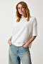 Women's Off-White Premium Crew Neck Oversize Knitted T-Shirt AH00160 - 2