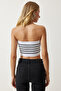 Woman's Black and White Strapless Knitted 2-Pack Bustier UB00233 - 7