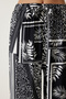 Women's Black and White Patterned Flowing Viscose Palazzo Trousers EN00606 - 5